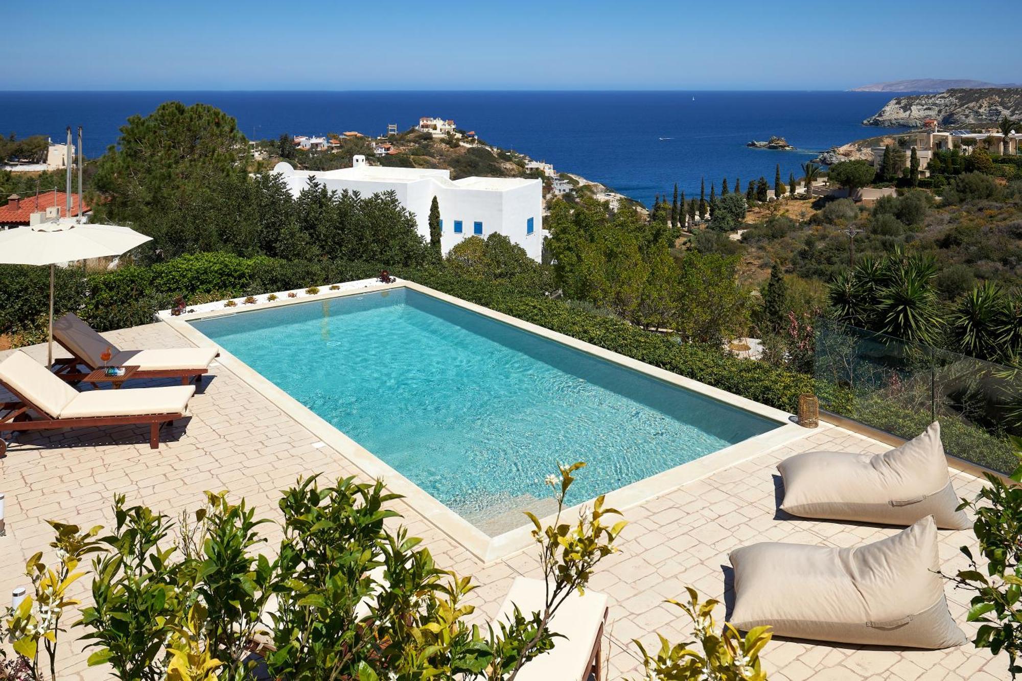 Spacious Villa With Private Eco-Pool And Panoramic Sea View Agia Pelagia  Exterior photo