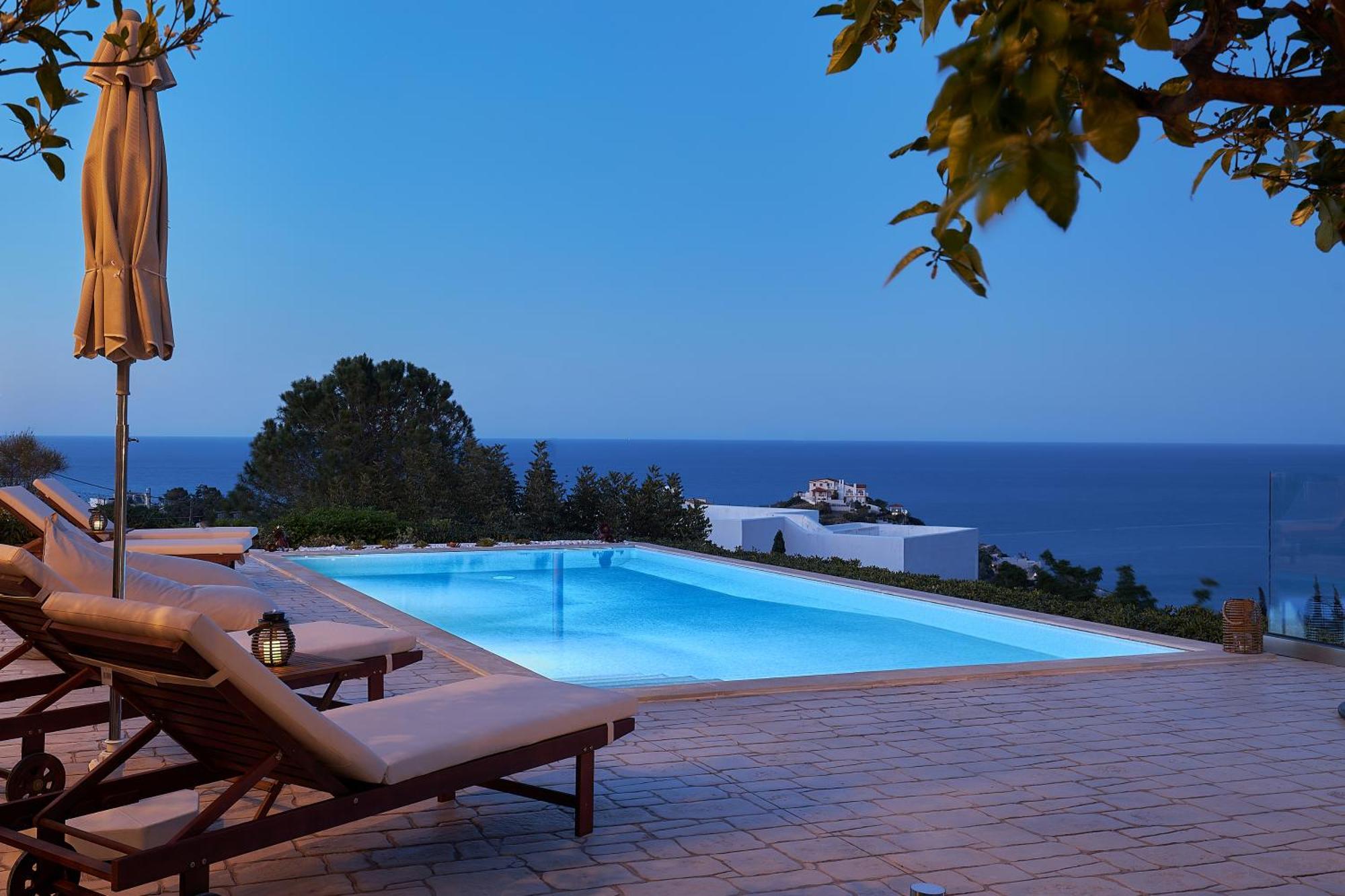 Spacious Villa With Private Eco-Pool And Panoramic Sea View Agia Pelagia  Exterior photo